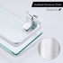 KES Aluminum Bathroom Glass Shelf Tempered Glass Rectangular 1 Tier Extra Thick Silver Wall Mounted, A4126A