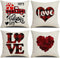 Valentine's Day Pillow Covers 18x18 Set of 4 Buffalo Plaid Heart Love Pillow Cases Sofa
