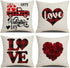 Valentine's Day Pillow Covers 18x18 Set of 4 Buffalo Plaid Heart Love Pillow Cases Sofa
