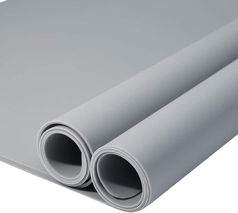 wellhouse 27.6 by 19.6 Inch Oversize Silicone Pastry Mat Baking Mat Dough Rolling Countertop Protector Clay Mat No-slip Non Stick Waterproof Heat Resistant Silicone Placemats Table Mat(Gray,1 piece)