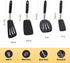 MICHELANGELO Silicone Spatula Set, Spatula Turner, Spatulas Silicone Heat Resistant, Large Spatulas for Nonstick Cookware, Turner Spatulas for Kitchen Use, Black Spatula 4-Piece