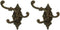 Cast Iron Swivel Wall Hook Bracket with 3 Hooks - Set of 2