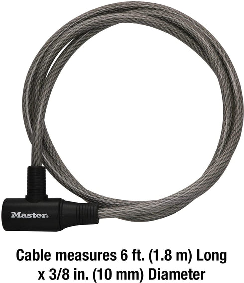 Master Lock 8154DPF Cable Lock with Key, 1 Pack