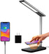 GSBLUNIE LED Desk Lamp,Wireless Charging Desk lamp,USB Charging Port,3 Lighting Modes,6 Brightness Levels,Dimmable Eye-Caring Desk Light for Christmas Gift,Office,Home,Dormitory(Adapter Included)