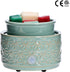 ASAWASA Wax Melt Warmer Ceramic Electric ,Candle Wax Warmer Burner for Scented Wax,Candle Melter and Scentsy Warmer for Aromatherapy Spa Home Office(Cyan Hexagon Pattern)