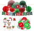 Christmas Party Decorations Kit - Set Includes Merry Christmas Banner Paper Fans Honeycomb Balls Xmas Photo Booth Props Confetti Balloons Red Green Latex Balloons String for Indoors Office Home Decors