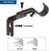 LISHINE 8 Pcs Bronze Curtain Rod Brackets for 1 Inch Rods, Adjustable Curtain Rod Holders, Heavy Duty Curtain Hardware Brackets, Single Rod Bracket for Wall