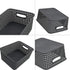 Nicesh 4-Pack Gray Plastic Small Storage Baskets, 10" x 7.7" x 4"