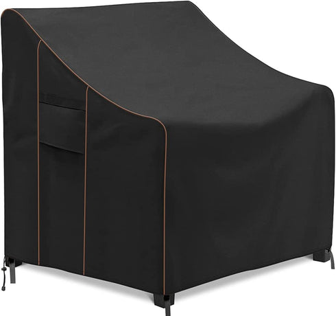 ZEJUN Patio Chair Covers, 33" Wx34 Dx31 H Waterproof Outdoor Furniture Cover, 600D Durable Lounge Deep Seat Covers for Patio Garden Lawn Sofa Wicker Chair, UV & Rip & Fade Resistant Covers, Black