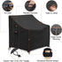 ZEJUN Patio Chair Covers, 33" Wx34 Dx31 H Waterproof Outdoor Furniture Cover, 600D Durable Lounge Deep Seat Covers for Patio Garden Lawn Sofa Wicker Chair, UV & Rip & Fade Resistant Covers, Black