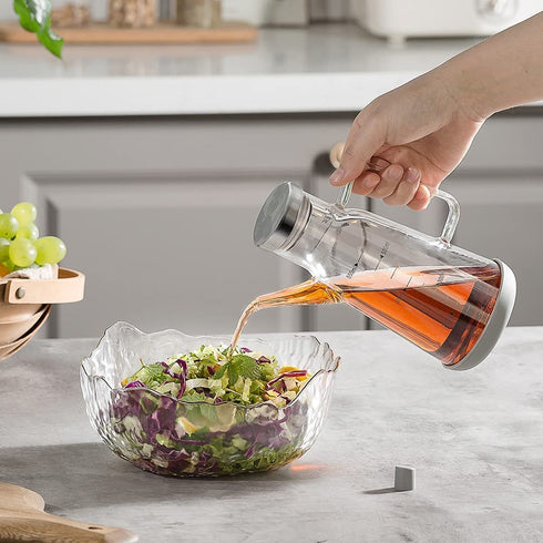 Olive Oil Dispenser Bottle - NISVDID Cooking Oil Dispenser Bottle with Drip Free Spout and Non Slip Trivet for Salad, Barbecue, Grill (18.6OZ/ 550ML)