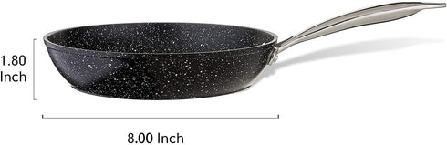 JEETEE 9.5 Inch Frying Pan Nonstick Skillet Marble Stone Pan Induction Cookware PFOA Free, Oven Safe
