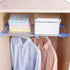 Hershii Closet Tension Shelf & Rod Expandable Metal Storage Rack Adjustable Organizer DIY Divider Separator for Cabinet Wardrobe Cupboard Kitchen Bathroom - Blue