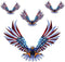 Practisol Bald Eagle Car Decals American Flag Car Decal Stickers Patriotic American Eagle Car Decal Graphics Vinyl Stickers Decals for Car Hood Window Body Side Decal and Graphics (3 Sizes 4 Pack)