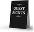 Merry Expressions Black Guest Book & Pen 9"x7" Hardcover 100 Page/50 Sheets Silver Foil Gilded Edges for Guests & Visitors to Sign at a Wedding, Funeral or Memorial, Party, Baby or Bridal Shower