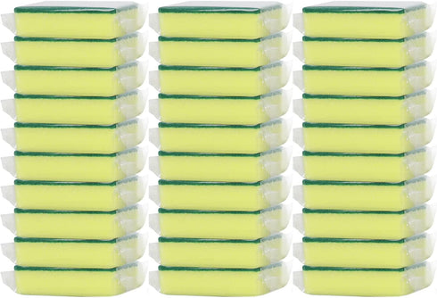 Sadocom 30 Pack Sponge Individually Wrapped, Non Scratch Scrouing Sponges for Household Cleaning, Dishes, Kitchen, Apartment.