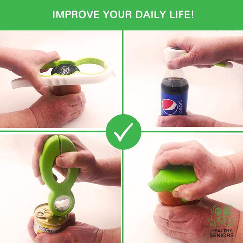 Healthy Seniors Jar Opener Set - The Jar Opener For Seniors With Arthritis, Weak Or Rheumatoid Hands