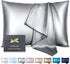 HOTBALZER Mulberry Silk Pillowcase for Hair and Skin, 22 Momme Natural 100% Silk Pillowcases Standard Size with Zipper, Soft Breathable Both Sides Pure Silk Pillow Cover, 1pc (Grey,Standard)
