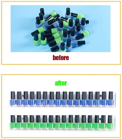 Coward 6 Piece Acrylic Nail Polish Organizer Rack Wall Mounted, Essential oil Display Stand, Alcohol ink Paint Storage Holder, displays 90 Bottles
