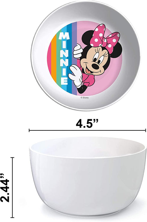 Zak Designs Kids Dinnerware Set Disney Minnie Mouse, Includes Plate, Bowl, and Tumbler, Non-BPA Made of Durable Melamine Material and Perfect for Kids (3-Piece Set)