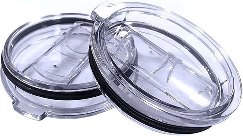 2 Replacement Lids for Stainless Steel Tumbler Travel Cup - Fits OF Inner diameter 3.7 to 3.74 INCH Yeti Rambler and others (Transparent) (30 OZ)