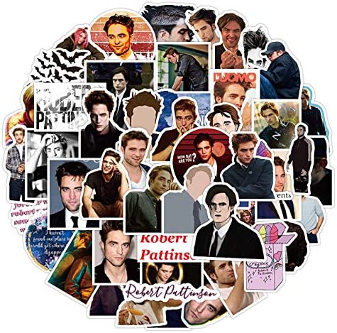 The Twilight Saga Stickers for Hydro Flask, 50pcs Waterproof Vinyl Decal for Laptop Water Bottle Phone Skateboard Bike (Robert Pattinson)