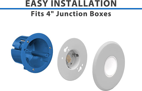 NICOR Lighting SureFit 5 inch Round Ultra Slim Surface Mount LED Downlight in White, 2700K (DLF-10-120-2K-WH)