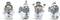 Ganz 1.5" Miniature Glittered Snowman Figurines - Set of 4 Assorted Styles