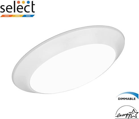 NICOR Lighting DSK Select Series 5/6-inch Surface Mount LED Downlight (DSK563120SWH), White