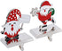 Santa Stocking Holders for Mantel Set of 2 - Metal Christmas Stocking Holder for Fireplace Christmas Stocking Hangers Mantle Stocking Hooks for Fireplace Shelf Christmas Holiday Decor(Santa)