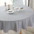 Lahome Solid Color Tassel Tablecloth - Cotton Linen Round Table Cover Kitchen Dining Room Restaurant Party Decoration (Gray, Round - 60")