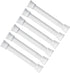 KXLife 6 Pack Smallest Spring Tension Curtain Rod for Narrow Window, Cupboard Dividers(White, 5 to 7.5 Inch)