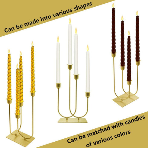smtyle Candlestick Holders Set of 4 Candelabra with Iron-0.8" Diameter Ideal for Pillar LED Candles Gold