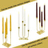 smtyle Candlestick Holders Set of 4 Candelabra with Iron-0.8" Diameter Ideal for Pillar LED Candles Gold