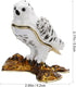 Hand Painted Enamel Bird Trinket Box, Hinged Jewelry Organizer with Crystals, Ring Earrings Storage, Unique Home Decor Figurine Keepsake Collectible, Personalized Elegant Handmade Ornament (Snowy Owl)
