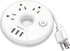 Travel Power Strip, NTONPOWER 3 Outlets 3 USB Portable Desktop Charging Station Short Extension Cord 15 inches for Office, Home, Hotels, Cruise Ship, Nightstand, White
