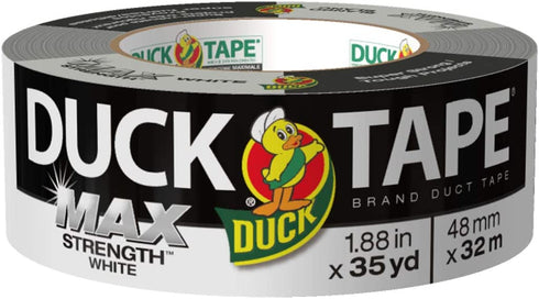 Duck Max Strength 240866 Duct Tape, 1-Pack 1.88 Inch x 35 Yard White