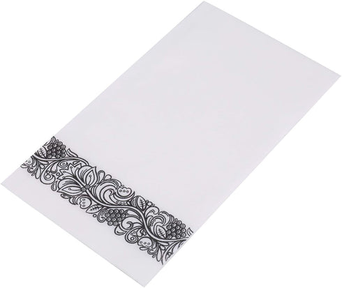 Foraineam 100 Pack Disposable Hand Towels Linen-Feel Hand Napkins - Decorative Floral Paper Guest Towels
