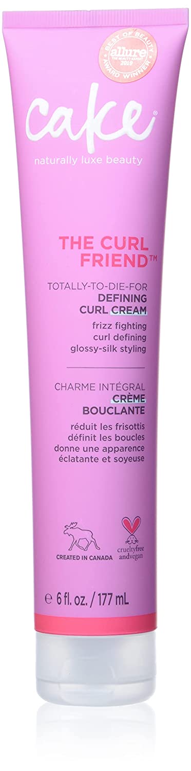 Cake Beauty Curl Friend Defining Curl Cream - Bounce Curly Hair Styling Product & Anti Frizz Control Heat Protectant for Hair Detangler – Cruelty Free & Vegan