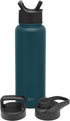 Simple Modern Water Bottle with Straw, Handle, and Chug Lid Vacuum Insulated Stainless Steel Metal Thermos | Large Leak Proof BPA-Free Flask for Gym, Sports | Summit Collection | 40oz, Riptide