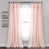 Lush Decor Lydia Curtains Ruffle Window Panel Set for Living, Dining, Bedroom (Pair), 84 in L, Blush
