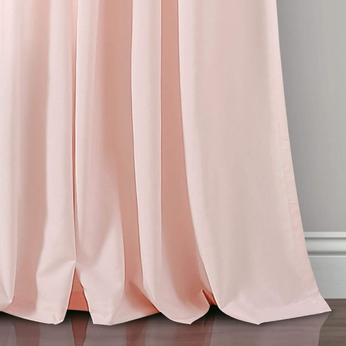 Lush Decor Lydia Curtains Ruffle Window Panel Set for Living, Dining, Bedroom (Pair), 84 in L, Blush
