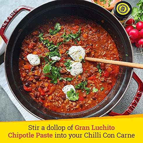 Gran Luchito Mexican Chipotle Chili Paste 3.5oz | Handmade in Mexico | Super Smoky Chipotle Sauce with A Medium to High Heat | All Natural & Gluten/GMO Free - Perfect For Mexican Cooking