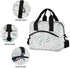 Grey Blue Leaves Lunch Bag with Shoulder Strap for Women Men Insulated Lunch Box Tote Bags Water-resistant Cooler Bag for Office Work Picnic Beach (11x7x9 Inch)