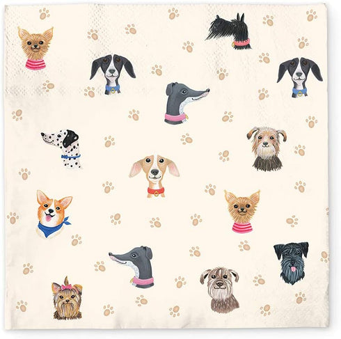 Paper Lunch Napkins by Studio Oh! - Doggone Cute - Pack of 40 - Full-Color Art - 3-Ply Strong & Durable, Easy Cleanup - for Everyday & All Occasions