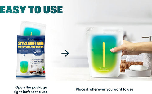 Dry & Dry (5 Packs Standing Moisture Absorbers to Control Excess Moisture for Basements, Closets, Bathrooms, Laundry Rooms - Moisture Absorbers, Standing Moisture Absorbers