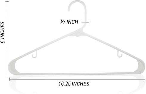 Sharpty Plastic Hangers Clothing Hangers Ideal for Everyday Standard Use (White, 20 Pack)