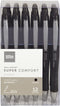 Office Depot Super Comfort Grip Retractable Ballpoint Pens, 1.0 mm, Medium Point, Black Ink, 12 pk, OD36101