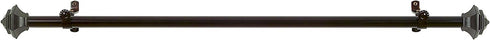 Achim Home Furnishings Buono II Jordan Curtain Rod with Finials, 48-Inch Extends to 86-Inch