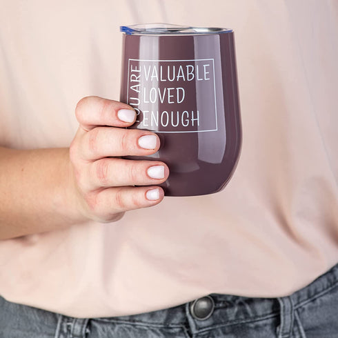 DiverseBee Inspirational Gifts for Women, Men, Best Friend, Mom, Sister, Wife, Girlfriend, Boss, Coworker, Nurses, Thank You Encouragement Birthday Wine Gifts,Insulated Wine Tumbler with Lid (Plum)